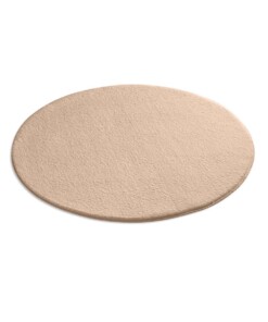 Tappeto soffice rotondo Loft - Beige (lavabile a 30°C) - overzicht schuin