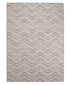 Tappeto zigzag da esterno Summer - Crema/Grigio - overzicht boven