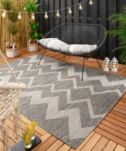 Tappeto zigzag da esterno Sunny - Grigio - sfeer