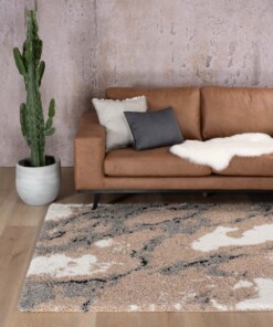 Tappeto a pelo lungo Marble Artisan - Beige - sfeer, thumbnail