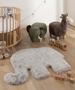 Tappeto per bambini soffice Elefante - soffice Grigio chiaro - sfeer