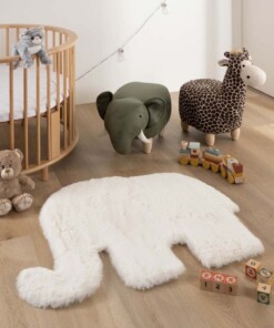 Tappeto per bambini soffice Elefante - soffice Bianco - sfeer