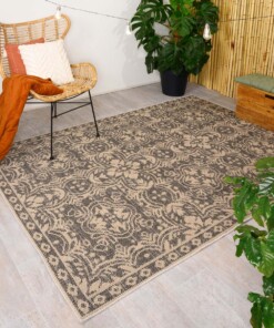 Tappeto da esterno Sunny Oriental - Beige/Nero - sfeer