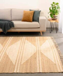 Tappeto Kilim - Lana Naturale/Bianco - sfeer