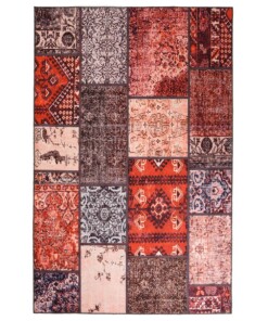 Tappeto patchwork - Fade No.1 Rosso/Multicolore - overzicht boven