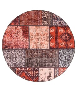 Tappeto rotondo Patchwork - Fade No.1 Rosso/Multicolore - overzicht boven