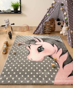 Tappeto Unicorno - Adventures Grigio/Rosa