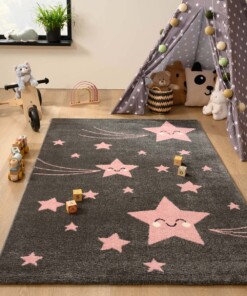 Tappeto per bambini Stelle - Adventures Grigio/Rosa