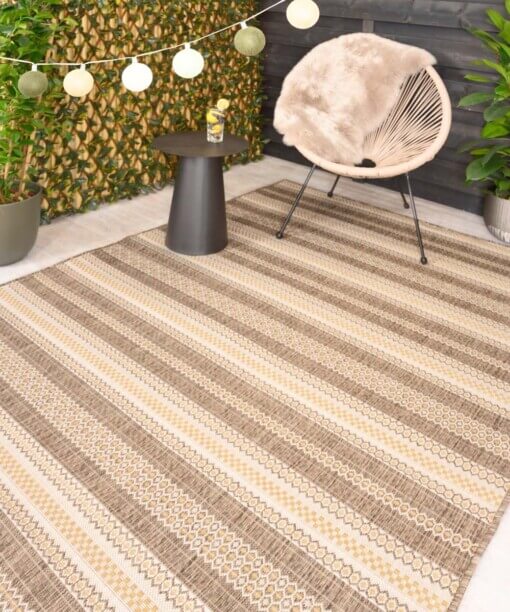 Tappeto da esterno a righe - Coastal Path Beige