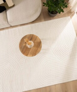 Tappeto stile scandinavo quadrato - Contour Curve Crema