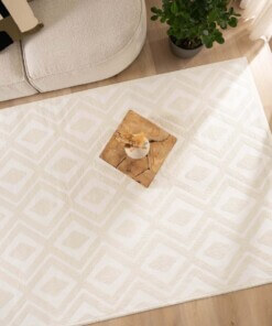 Tappeto stile scandinavo quadrato - Contour Diamond Crema