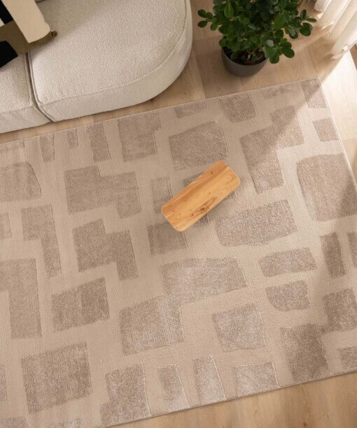 Tappeto stile scandinavo quadrato - Contour Stone Beige