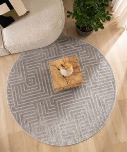 Tappeto stile scandinavo rotondo - Contour Gem Grigio