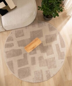 Tappeto stile scandinavo rotondo - Contour Stone Beige