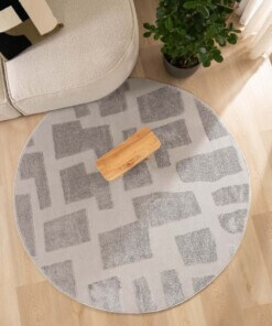 Tappeto stile scandinavo rotondo - Contour Stone Grigio