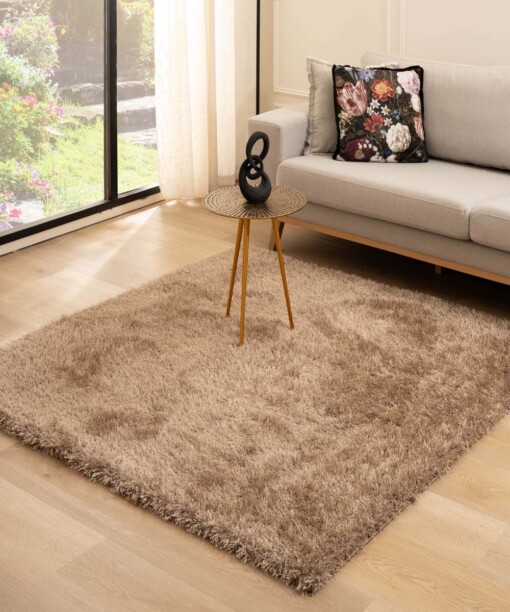 Tappeto quadrato a pelo lungo - Posh Velours Beige