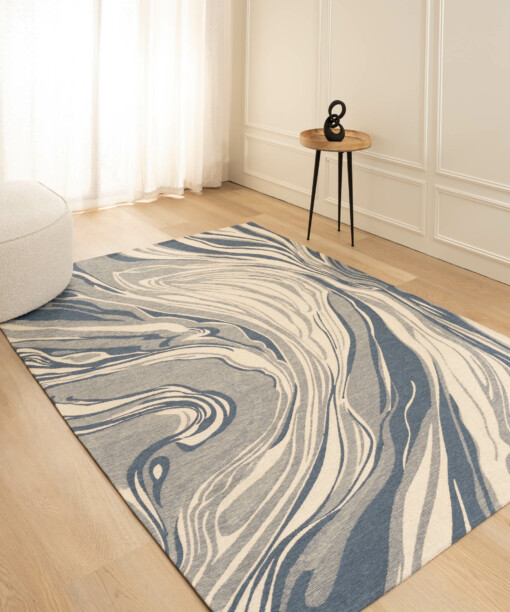 Tappeto effetto marmo - Weave Marble Grigio/Blu