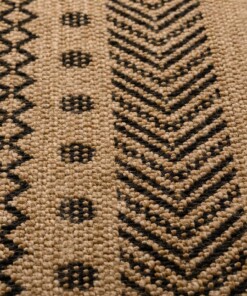 Tappeto da balcone effetto juta - Boho Mandala Beige/Nero - close up