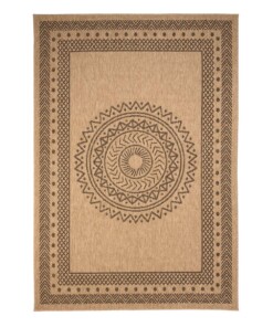 Tappeto da esterno effetto juta - Boho Mandala Beige/Nero - overzicht