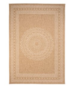 Tappeto da esterno effetto juta - Boho Mandala Beige/Bianco - overzicht