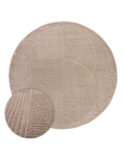 Tappeto stile scandinavo rotondo - Contour Circle Beige - overzicht