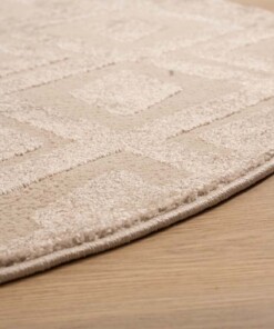 Tappeto stile scandinavo rotondo - Contour Diamond Beige - close up