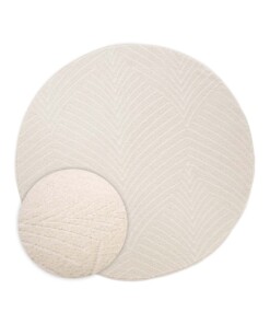 Tappeto stile scandinavo rotondo - Contour Leaf Crema - overzicht