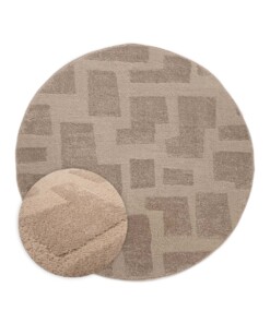 Tappeto stile scandinavo rotondo - Contour Stone Beige - overzicht