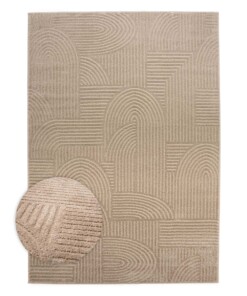 Tappeto stile scandinavo - Contour Bend Beige - overzicht