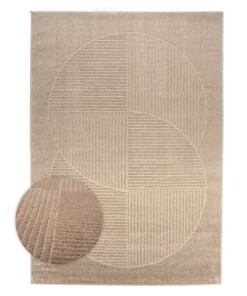 Tappeto stile scandinavo - Contour Circle Beige - overzicht