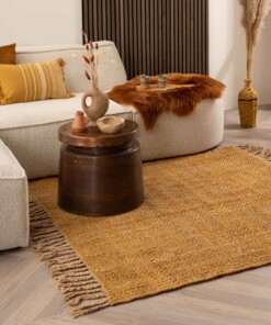 Tappeto in juta quadrato - Chunky Oro/Naturale