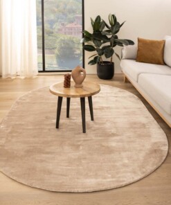 Tappeti ovali in viscosa - Pearl Beige - sfeer